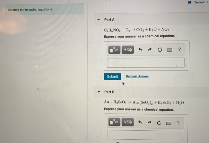 Solved Review I Balance The Following Equations: Part A CH, | Chegg.com