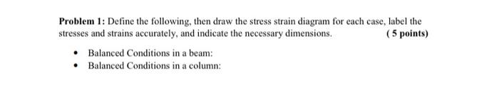 Solved Problem 1: Define The Following, Then Draw The Stress | Chegg.com