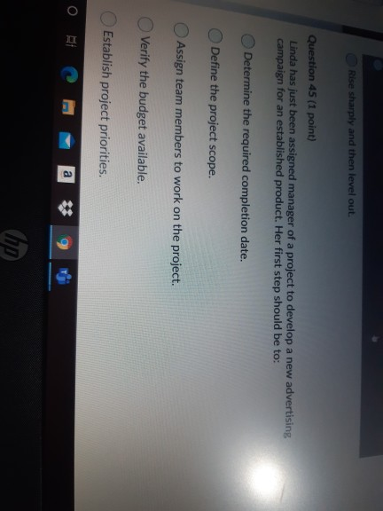 Solved Question 42 (1 point) Project varies according to the | Chegg.com