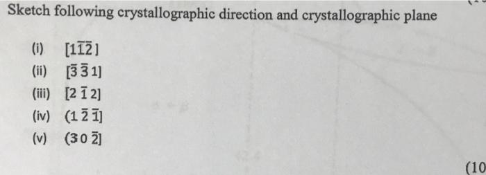 Solved Sketch Following Crystallographic Direction And | Chegg.com