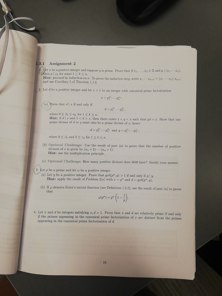 Solved 1.3.1 Assignment 2 Let n be a positive integer and | Chegg.com