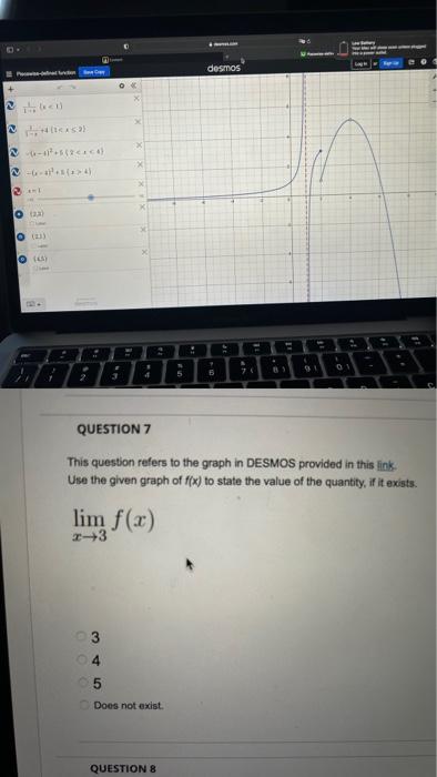 Solved This question refers to the graph in DESMOS provided | Chegg.com