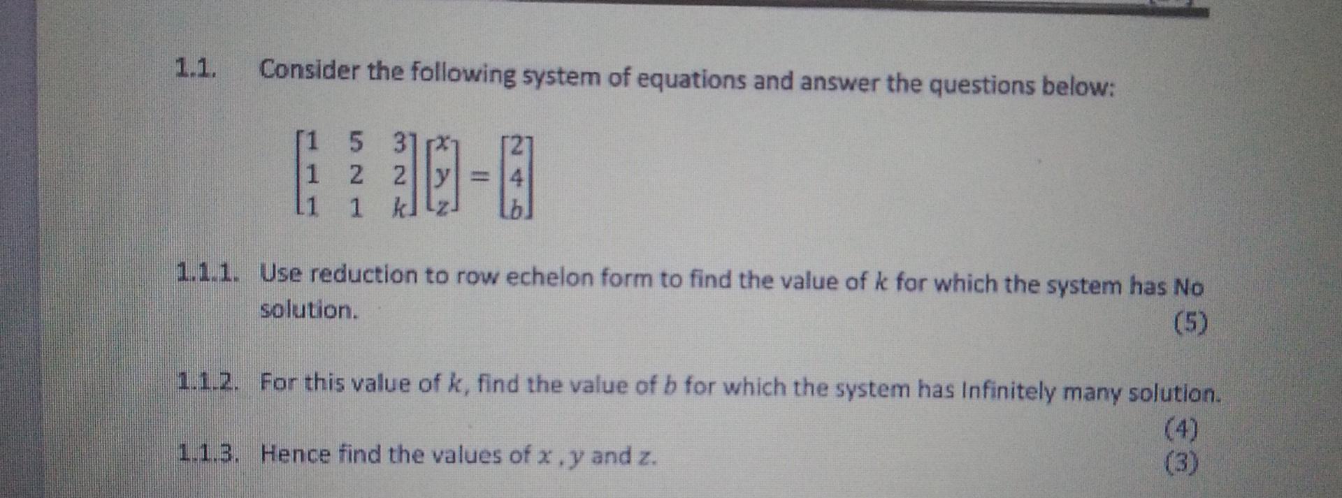 Solved Consider the following system of equations and answer | Chegg.com