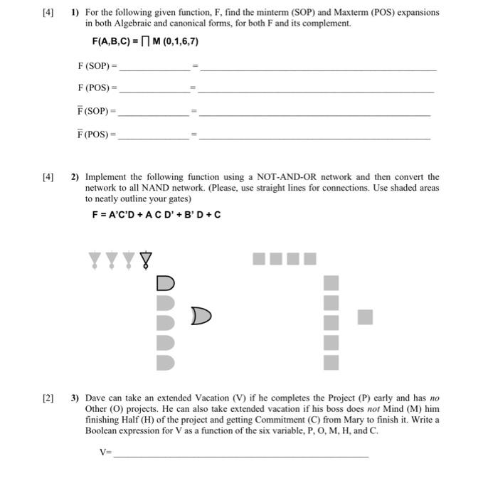 Solved [4] 1) For the following given function, F, find the | Chegg.com