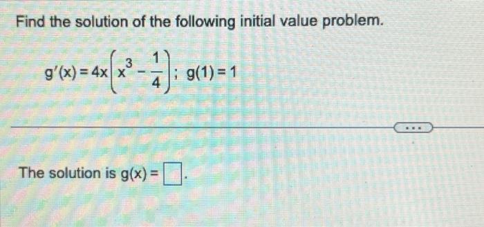 Solved Find the solution of the following initial value | Chegg.com