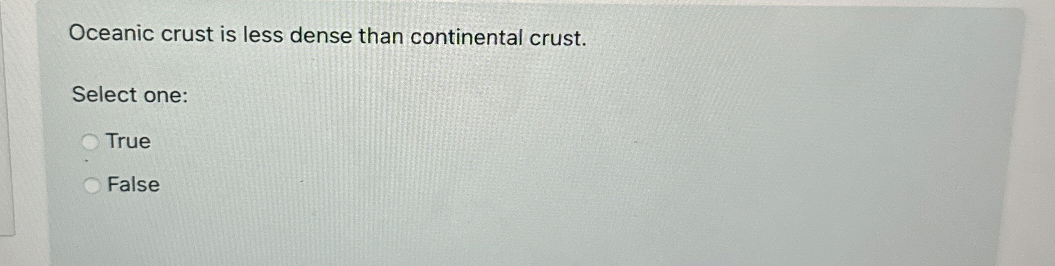 Solved Oceanic crust is less dense than continental | Chegg.com