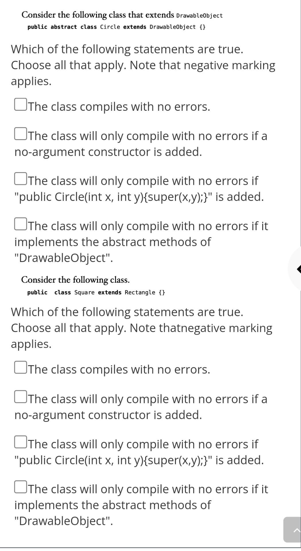 Solved Study the abstract class and answer the questions | Chegg.com