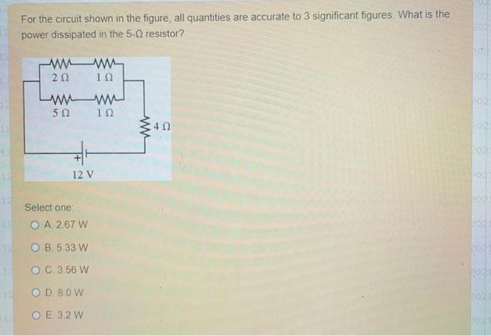 Solved For the circuit shown in the figure, all quantities | Chegg.com