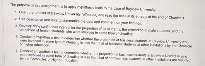 Solved The purpose of this assignment is to apply hypothesis | Chegg.com