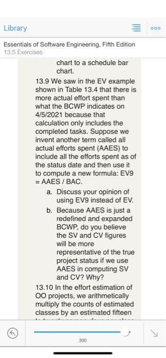 Solved chart to a schedule bar chart. 13.9 We saw in the EV | Chegg.com