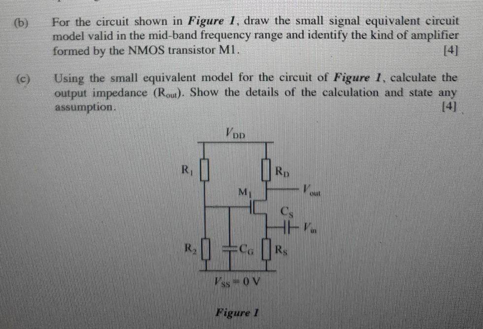 Solved For The Circuit Shown In Figure 1. Draw The Small | Chegg.com