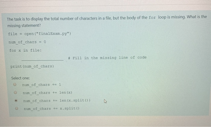 Solved The task is to display the total number of characters | Chegg.com