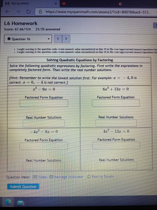Solved M MyOpenMath C | Chegg.com