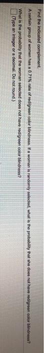 Solved Find The Indicated Complement A Certain Group Of Chegg