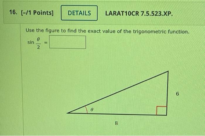 Solved Use The Figure To Find The Exact Value Of The 3588