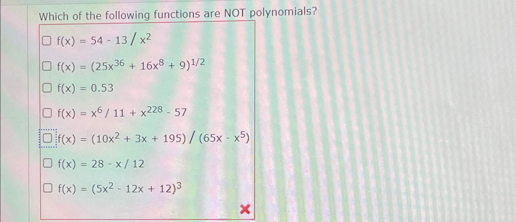 Solved Which of the following functions are NOT | Chegg.com