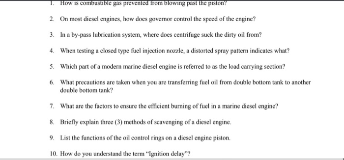 Solved 1. How is combustible gas prevented from blowing past | Chegg.com