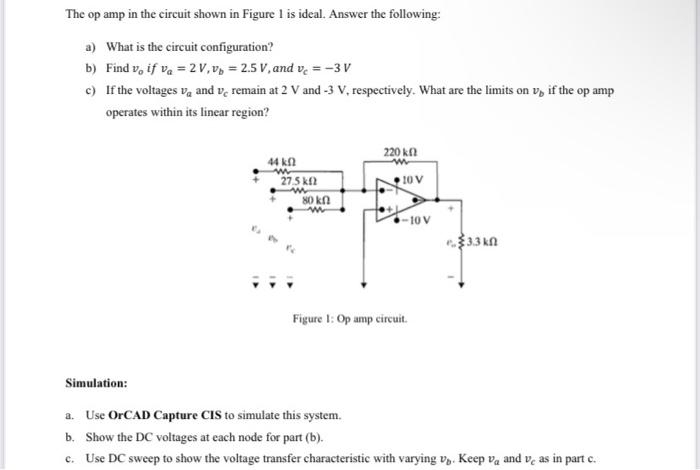 Solved The op amp in the circuit shown in Figure 1 is ideal. | Chegg.com