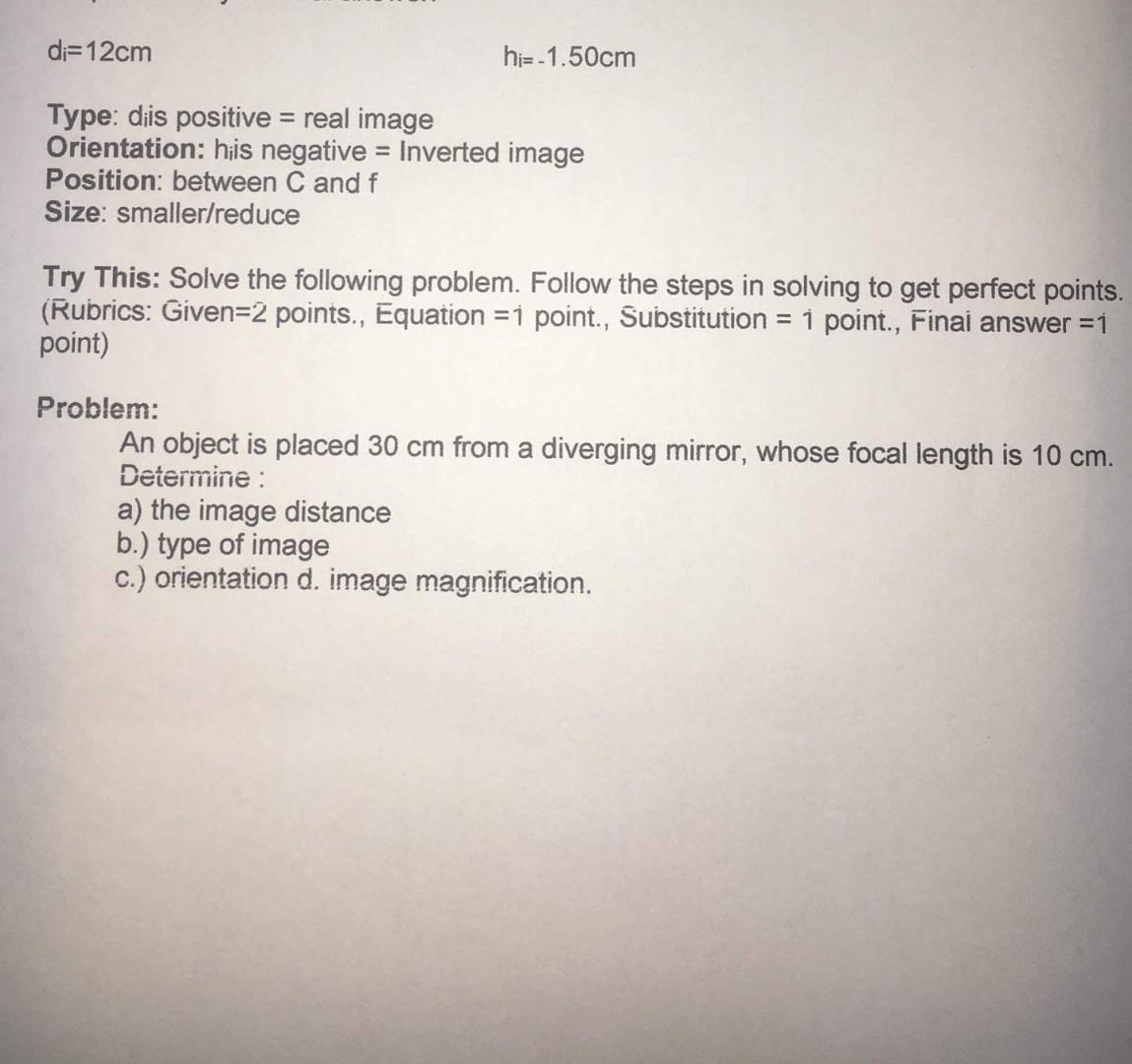 Solved Procedure Study the given example on how to solve