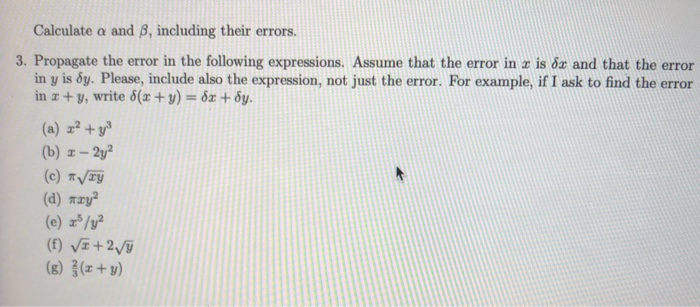 Solved Calculate A And B, Including Their Errors. 3. | Chegg.com