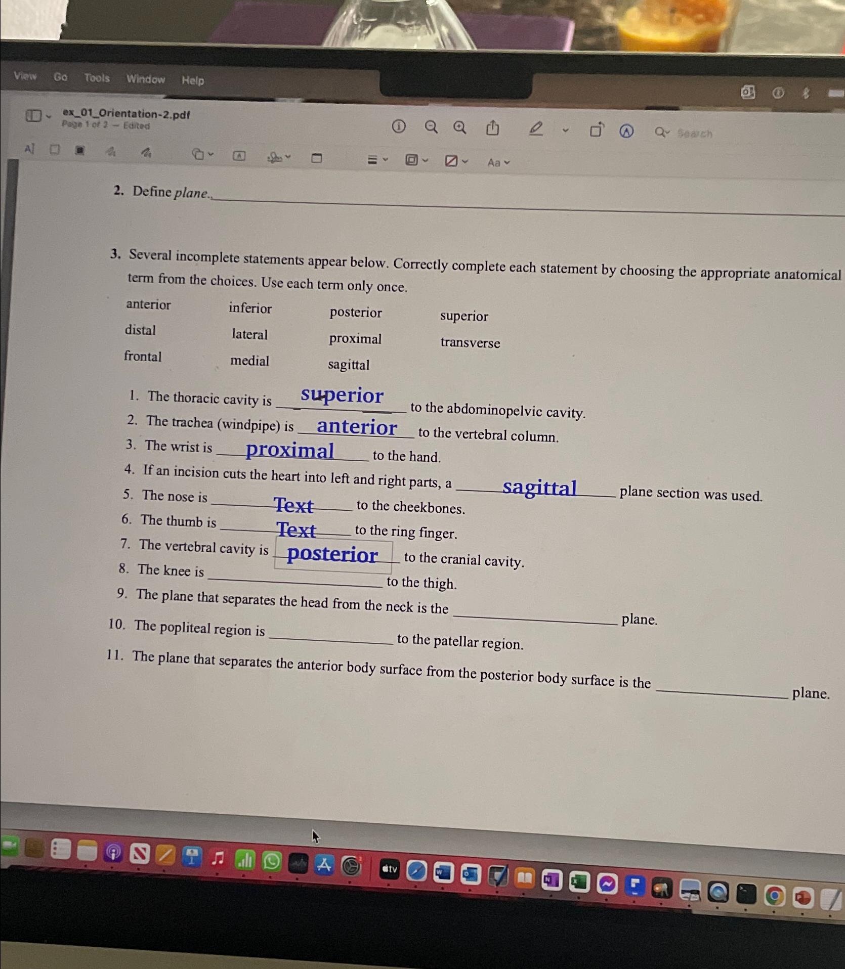 Solved Define plane.Several incomplete statements appear | Chegg.com