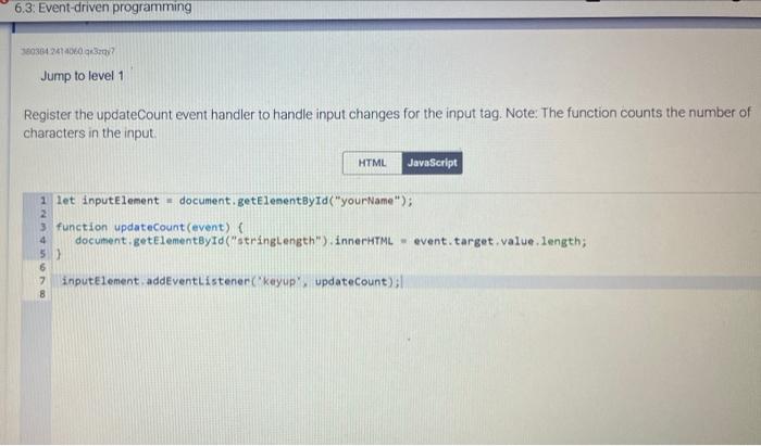 Solved 6.3. Event-driven programming 380364241406320? Jump | Chegg.com