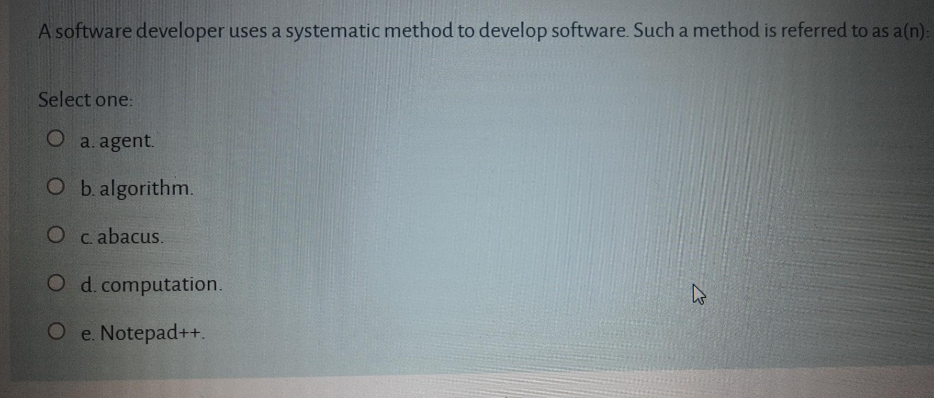 Solved A software developer uses a systematic method to | Chegg.com