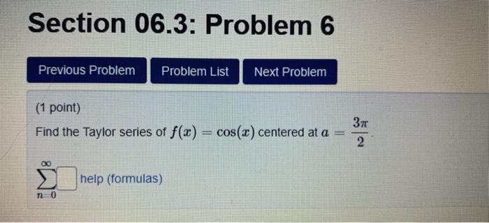 Solved Section 06.3: Problem 6 Previous Problem Problem List | Chegg.com