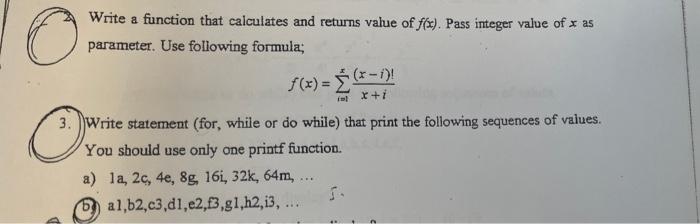 Solved & O Write a function that calculates and returns | Chegg.com