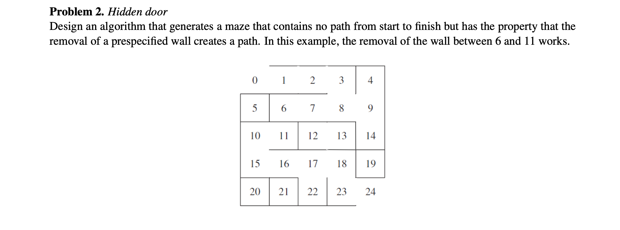 Solved Problem 2. Hidden doorDesign (IN JAVA) an algorithm | Chegg.com