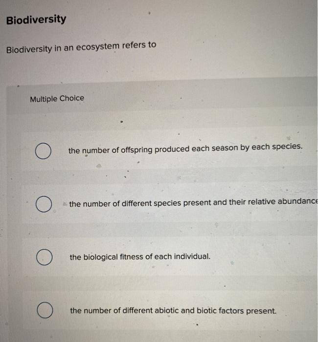 Understanding Biodiversity