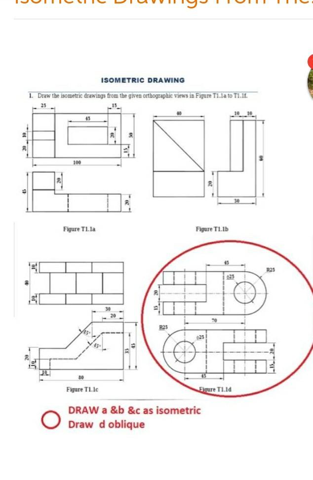 Solved ISOMETRIC DRAWING 1. Draw the isometric drawings from | Chegg.com