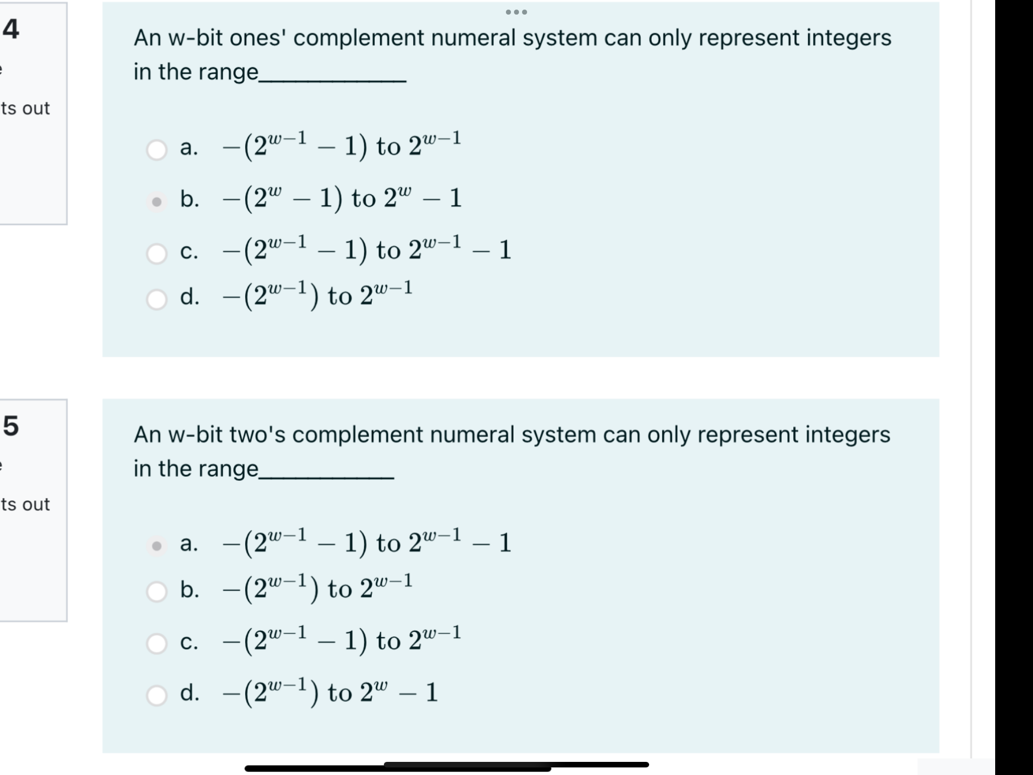Solved a. -(2w-1-1) ﻿to 2w-1b. -(2w-1) ﻿to 2w-1c. -(2w-1-1) | Chegg.com