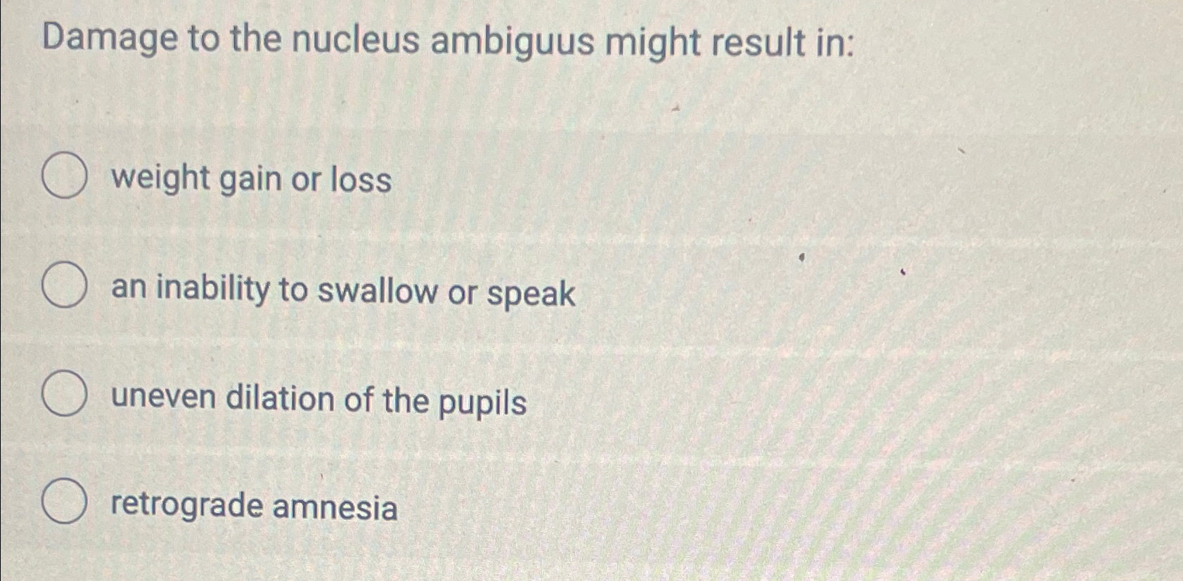 Solved Damage to the nucleus ambiguus might result in:A. | Chegg.com