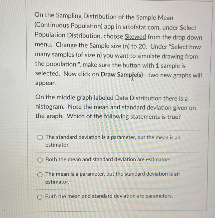 Solved On the Sampling Distribution of the Sample Mean | Chegg.com
