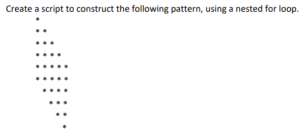 Solved Create a script to construct the following pattern, | Chegg.com