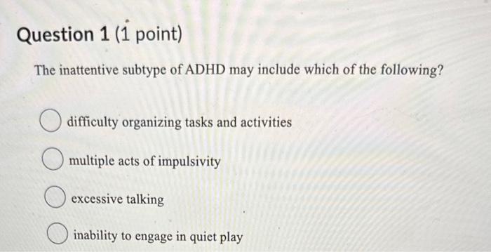 The ADHD Subtypes