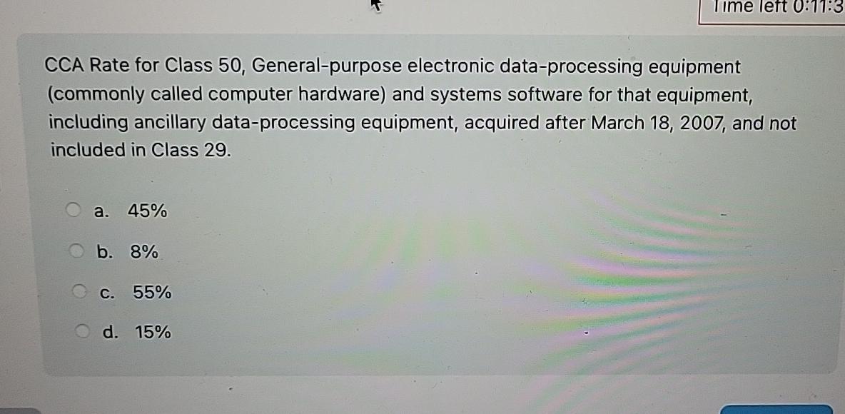 Solved CCA Rate for Class 50, ﻿Generalpurpose electronic