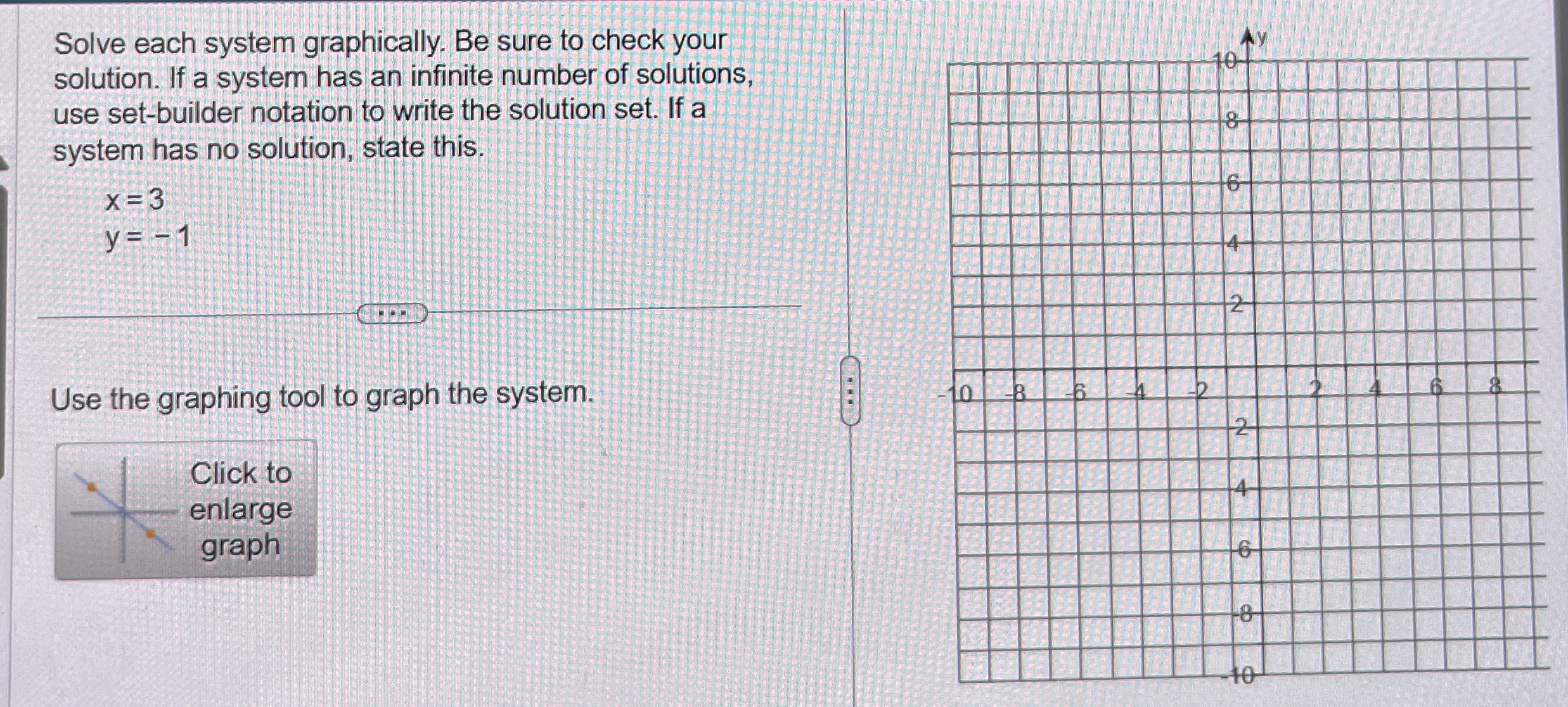 Solved Solve each system graphically. Be sure to check your | Chegg.com