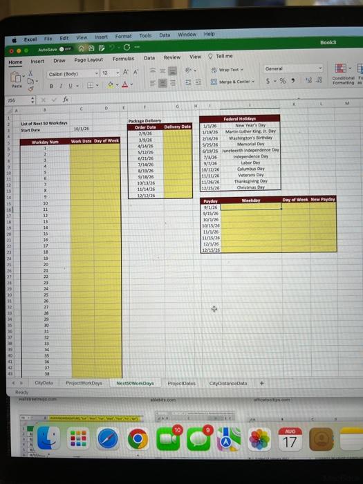 Solved calculate the first workday based on the project chegg