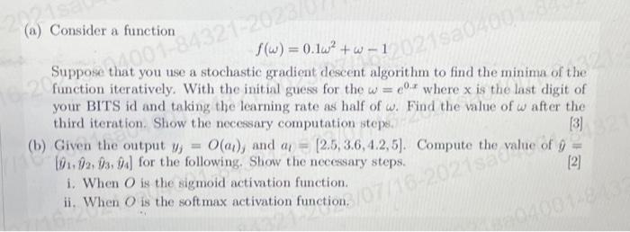 Solved 2021 (a) Consider a function Suppose | Chegg.com