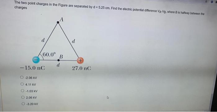 Solved The two point charges in the Figure are separated by | Chegg.com