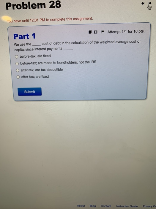 Solved Problem 23 Next proble Vou have until 12:01 PM to | Chegg.com
