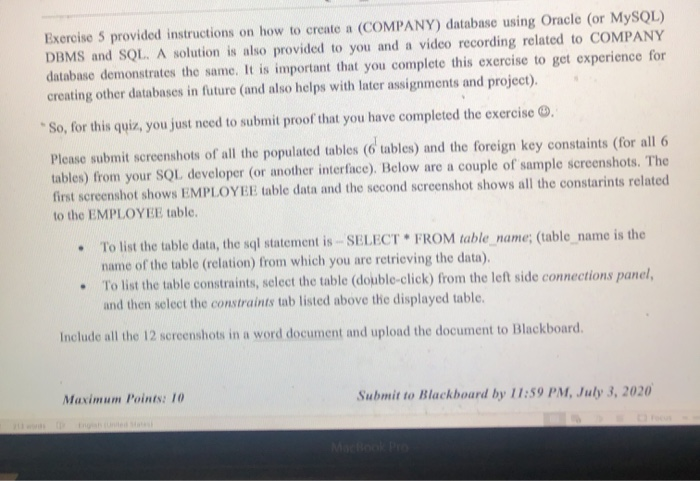 Solved Exercise 5 provided instructions on how to create a | Chegg.com