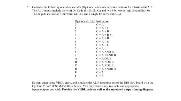 Solved 0 5. Consider the following operational codes (Op | Chegg.com