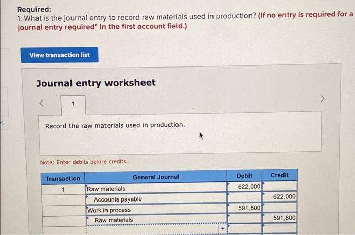 Solved Required: 1. What is the journal entry to record raw 