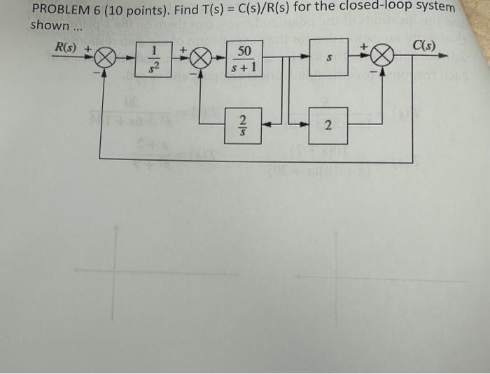 Solved PROBLEM 6 (10 Points). Find T(s)=C(s)/R(s) For The | Chegg.com