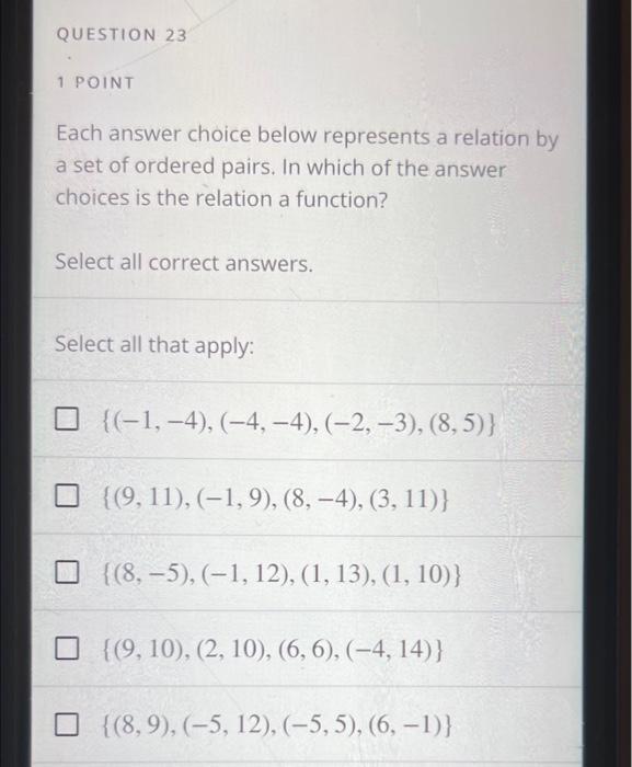 Solved QUESTION 9 1 POINT Which of the following are | Chegg.com