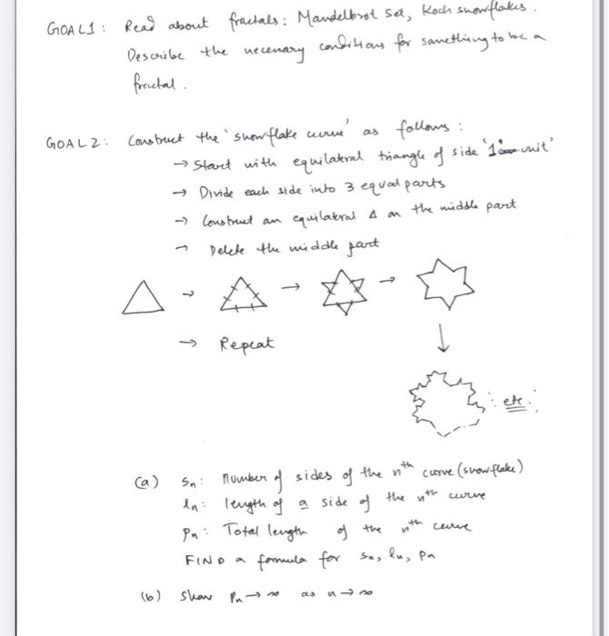 Solved SEQUENCES 3 SERIES Frontals, Snowflake GOALS Read | Chegg.com