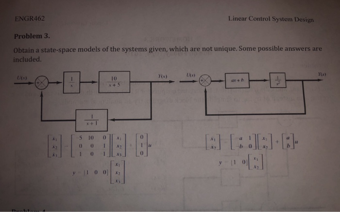 Solved ENGR462 Linear Control System Design Problem 3. | Chegg.com